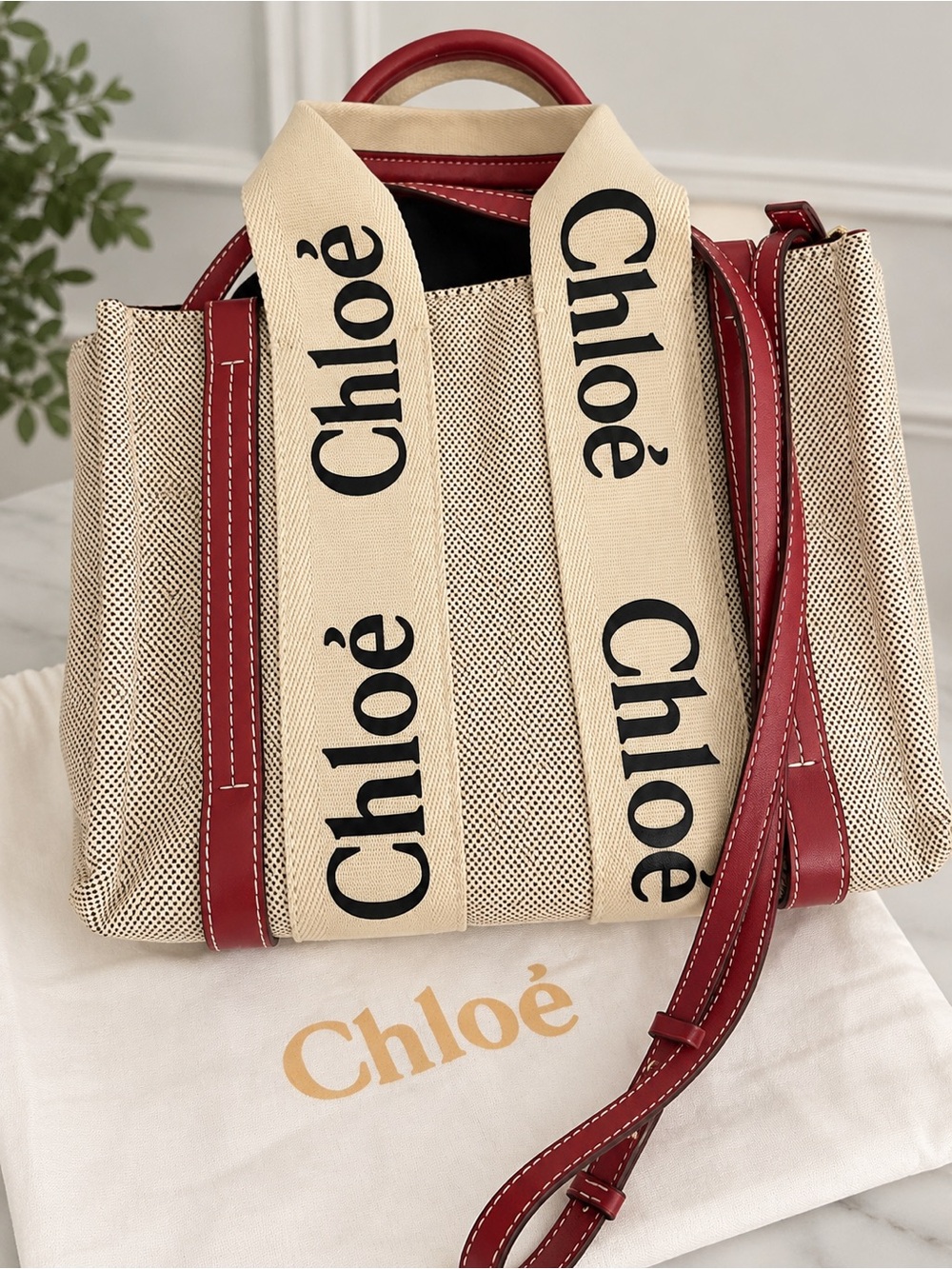 Woody linen Tote Bag